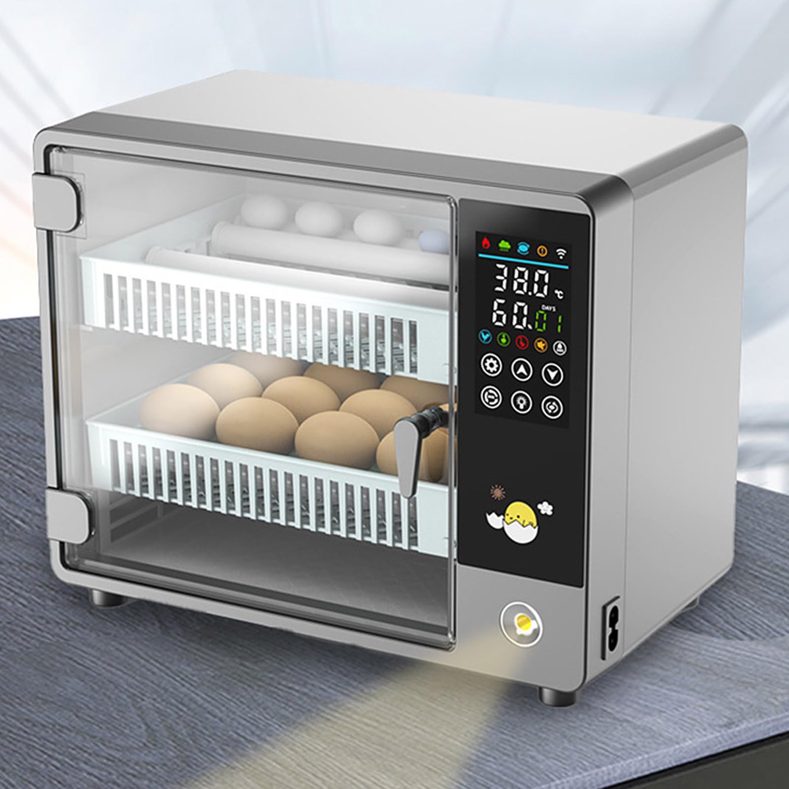 Amazon.co.jp: 自動転卵機 智能温度制御搭載 24個収容 鶏卵専用 孵卵器